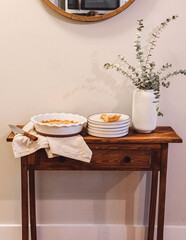 Apple Pie with Serving Plates