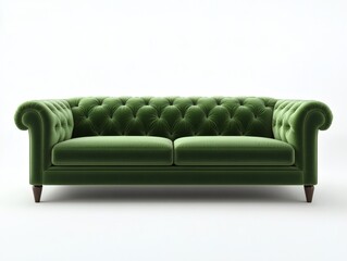 Obraz premium Luxury Green Couch in a Simple Living Space 
