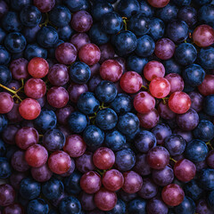 Fototapeta premium Mixed grapes in shades of red black and purple