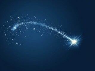 Sparkling Stardust Trail Across Night Sky