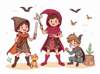 Fantasy Adventures and Playful Characters for Kids' Storytelling