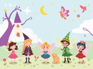 Enchanting Fairytale Characters: Colorful Vector Illustrations for Kids