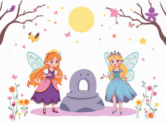 Enchanting Fairytale Characters: Colorful Vector Illustrations for Kids