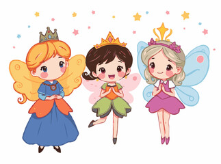 Enchanting Fairytale Characters: Colorful Vector Illustrations for Kids