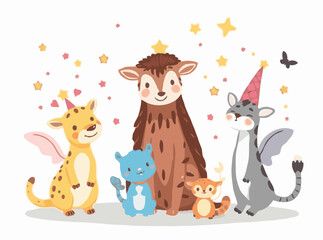 Magical Animal Friends: Whimsical Vector Graphics for Children's Stories