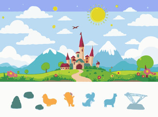 Cheerful Fantasy Landscapes: Vibrant Vectors for Kids' Imaginations