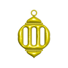 3D rendered golden arabic lantern