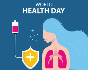 illustration vector graphic of a woman's internal organs and blood transfusion, perfect for international day, world health day, celebrate, greeting card, etc.