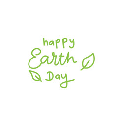 happy earth day lettering