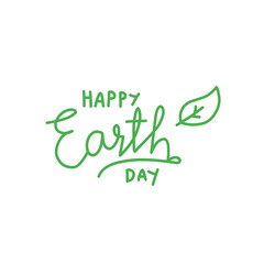 happy earth day lettering