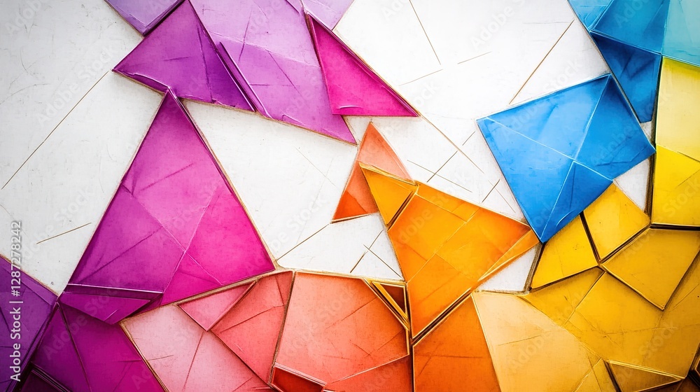 Poster colorful geometric shapes in layers creating abstract background art