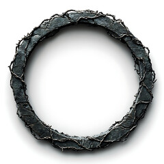 Dark Grey Metal Circle Frame with Thorns