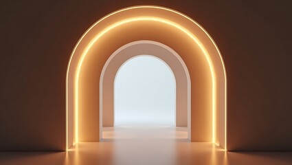 Fototapeta premium Illuminated Archway: A Passage to Light