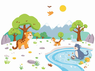 Obraz premium Adorable Cartoon Characters for Kids' Story Illustrations