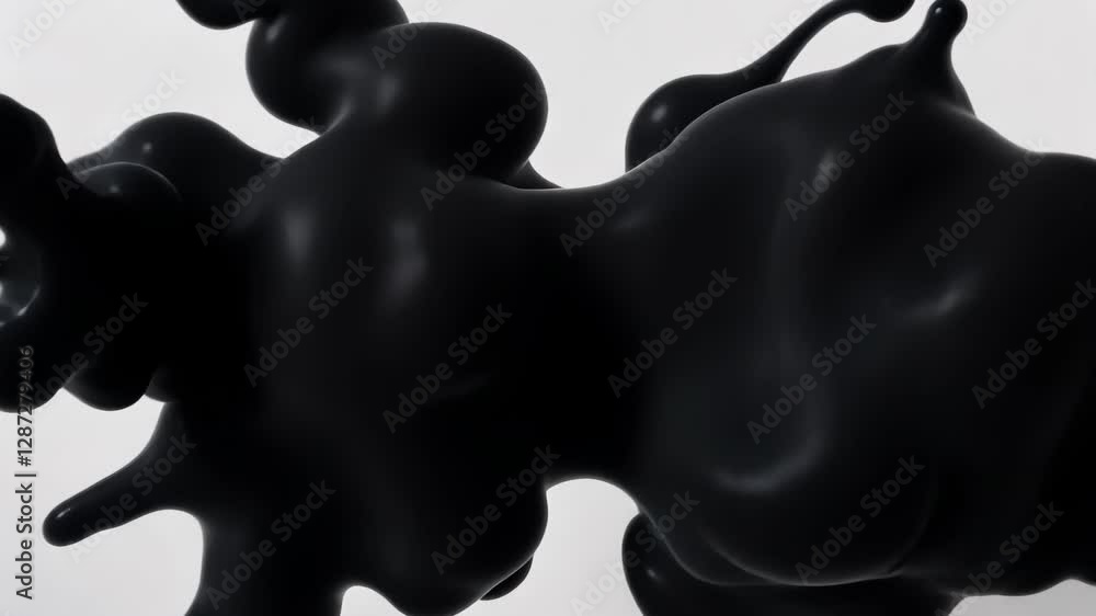 Aufkleber abstract minimalist ink splatters on white background in monochrome tones emphasizing texture and ba