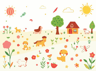 Obraz premium Playful and Charming Whimsical Vectors for Kids' Stories