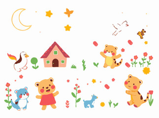 Fototapeta premium Playful and Charming Whimsical Vectors for Kids' Stories