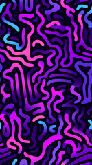 futuristic neon squiggle figures flyer purple hues design poster background