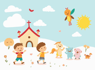 Bright and Cheerful Vectors for Children's Stories