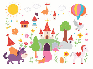 Obraz premium Cheerful Cartoon Characters for Kids' Story Illustrations