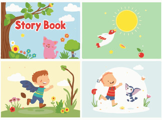 Obraz premium Fun and Colorful Vectors for Kids' Storybook Covers