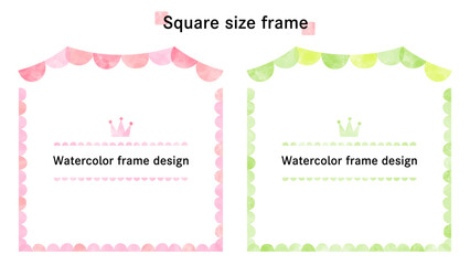 square frame-5-2. ウォーターカラーのフレーム。インスタなどのタイトルや見出しに使える水彩で描いた正方形の枠。