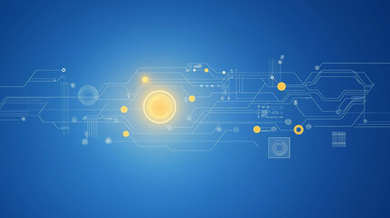 Abstract Circuit Design - Futuristic Technology , blue background