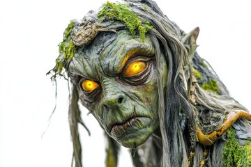 A grotesque swamp creature with glowing eyes