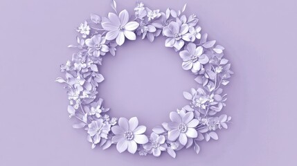 Obraz premium Lavender Floral Wreath Elegant Design Composition