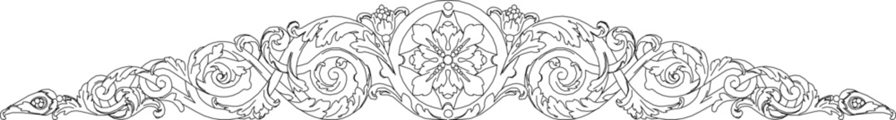 sketch vector silhouette illustration carving ornament decoration accessories floral background seamless abstract modern classic vintage