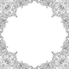 sketch vector silhouette illustration frame carving ornament decoration accessories floral background pattern seamless abstract modern classic vintage