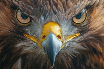 Golden Eagle Close Up Showing Intense Gaze and Features