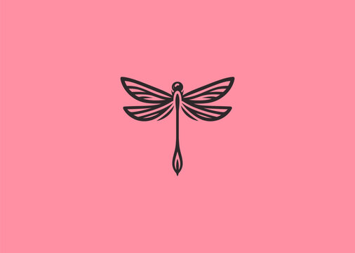 A sleek dragonfly with delicate wings, representing agility, transformation, and lightness