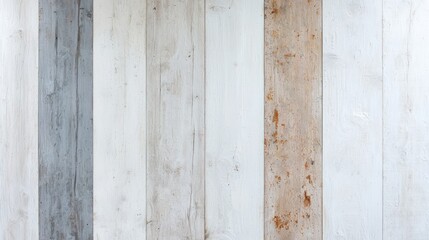 Obraz premium Whitewashed vertical wood planks wall texture
