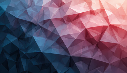 Obraz premium Abstract faceted blue & red polygon background pattern for graphic design use
