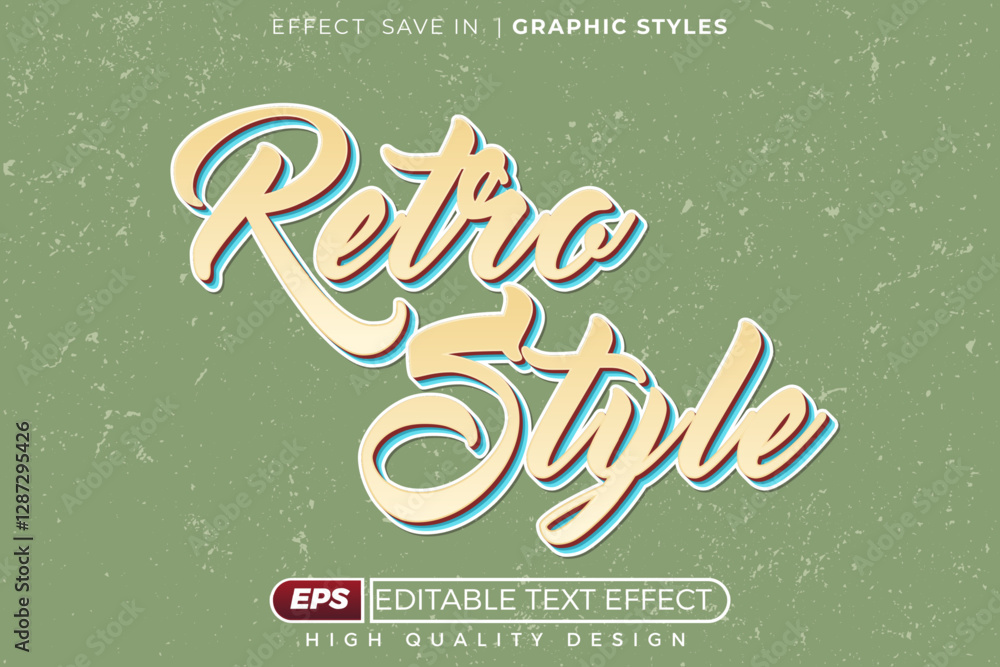 Poster editable 3d text effect retro style