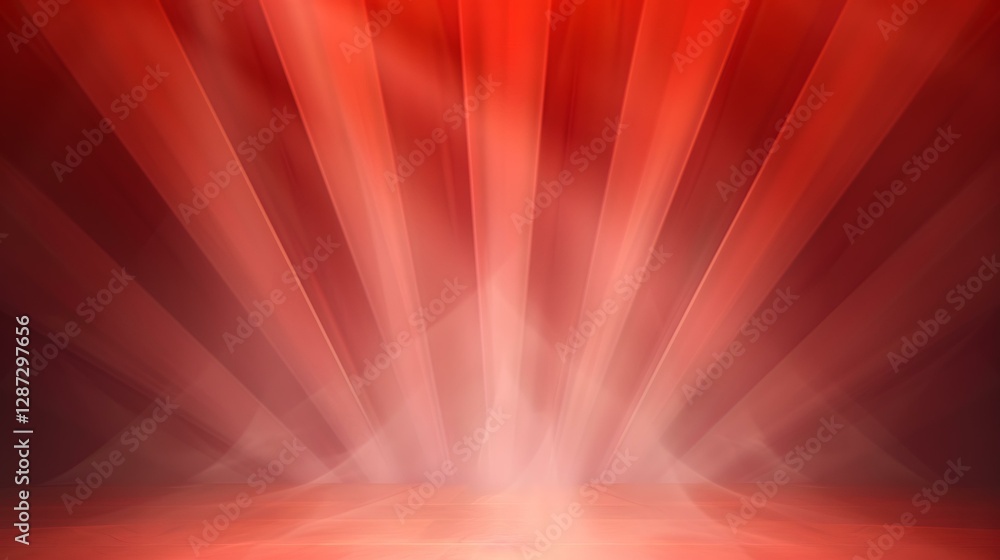 Aufkleber the image contains an abstract representation of converging red rays of light emanating from a centr