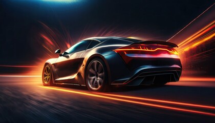 Fototapeta premium Sleek High-Performance Sports Car in Motion