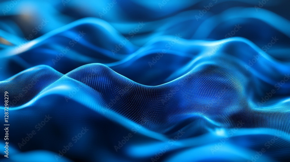 Poster abstract blue futuristic technology concept background with high-tech digital elements, glowing circ