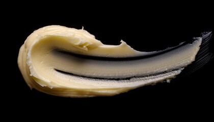 Creamy Butter Spread Swirl on Black Background