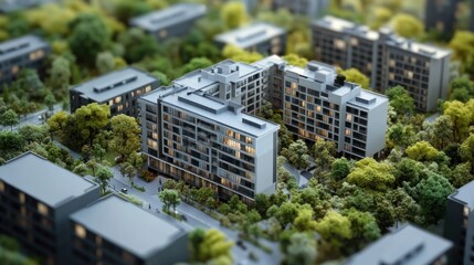 Eco-Friendly Urban Development: Modern Apartments Integrated with Lush Greenery