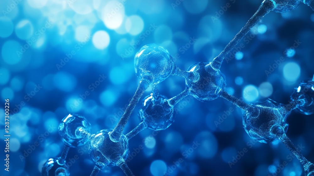 Poster futuristic abstract blue technology background with dynamic digital wave patterns, glowing light str