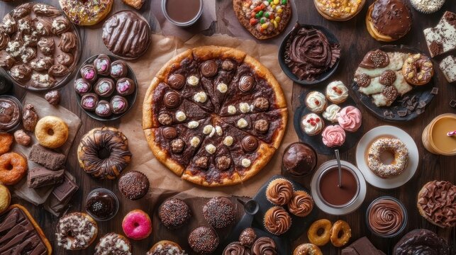 Chocolate Dessert Extravaganza on Wooden Table (1)
