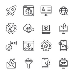 A set of icons for various technology devices and services