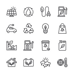A set of icons for various environmental topics