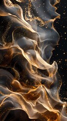 Naklejka premium Digital gold flowing sand abstract graphic poster background