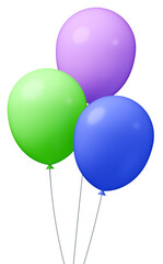 3D画像_風船_カラフル