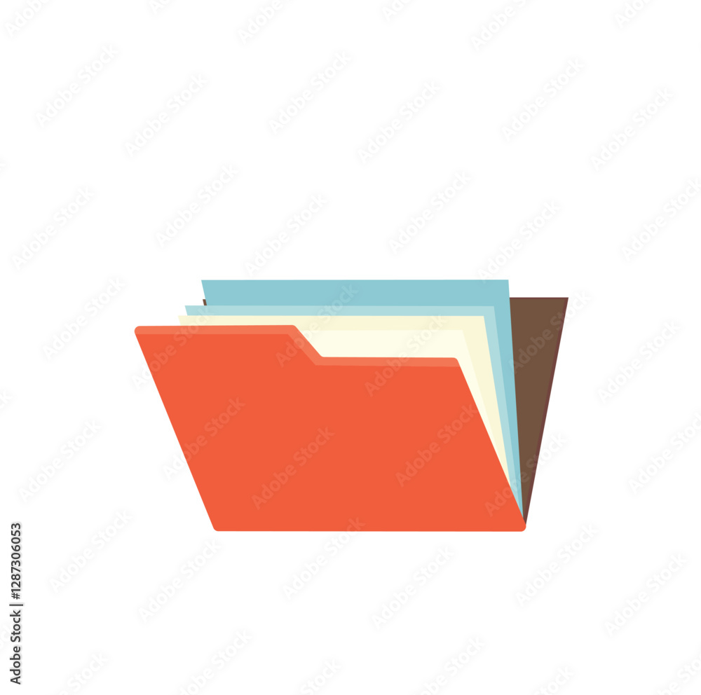 Aufkleber orange folder with files icon design. user interface icon design. vector illustration.