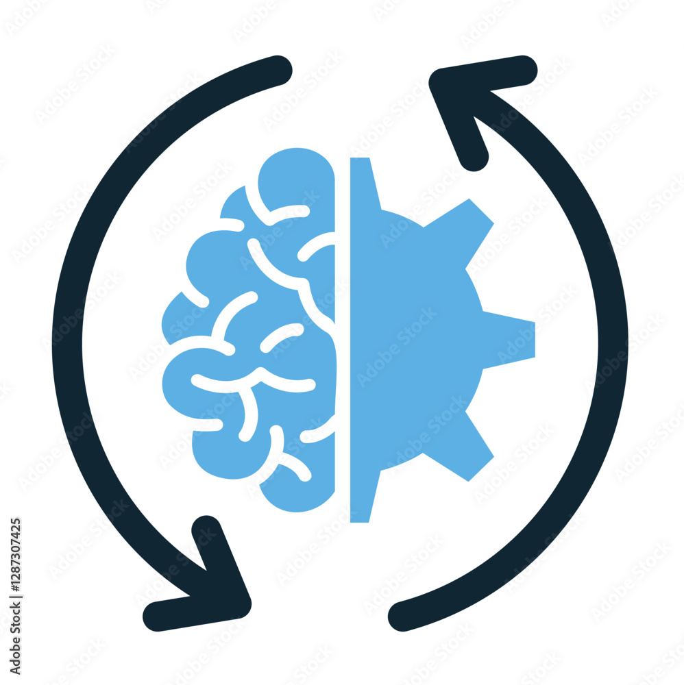 Poster automated insight icon vector, representing analysis, automation, and smart decision making