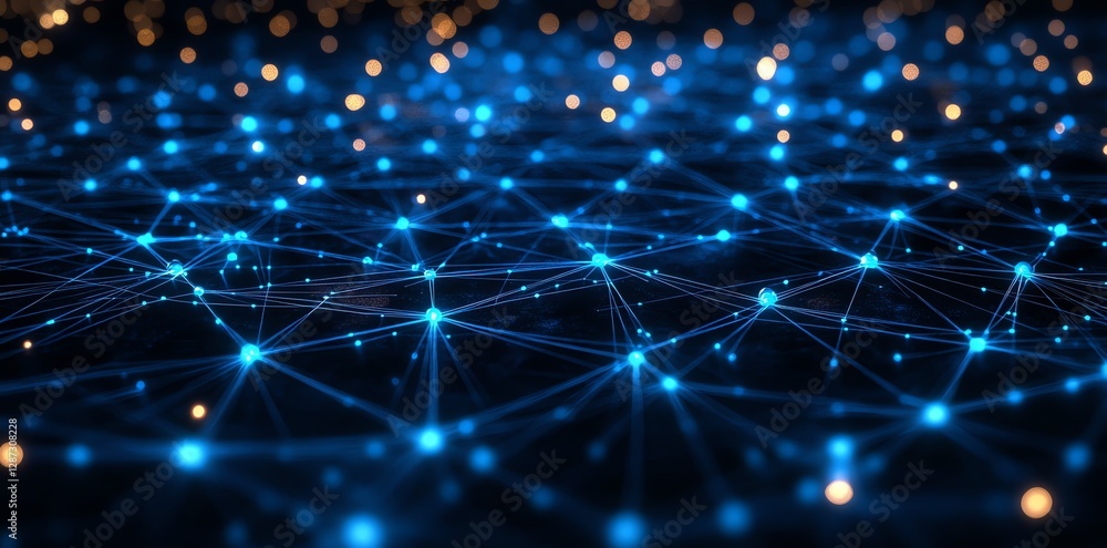 Poster abstract blue network connection background image